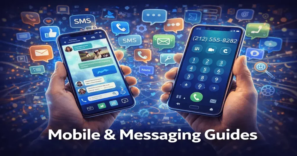 Mobile messaging guides for SMS, WhatsApp communication tips, and messaging solutions.