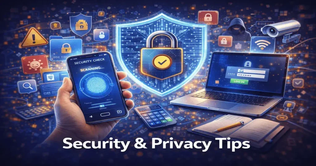 Security and privacy tips for protecting accounts, devices, and personal data online.