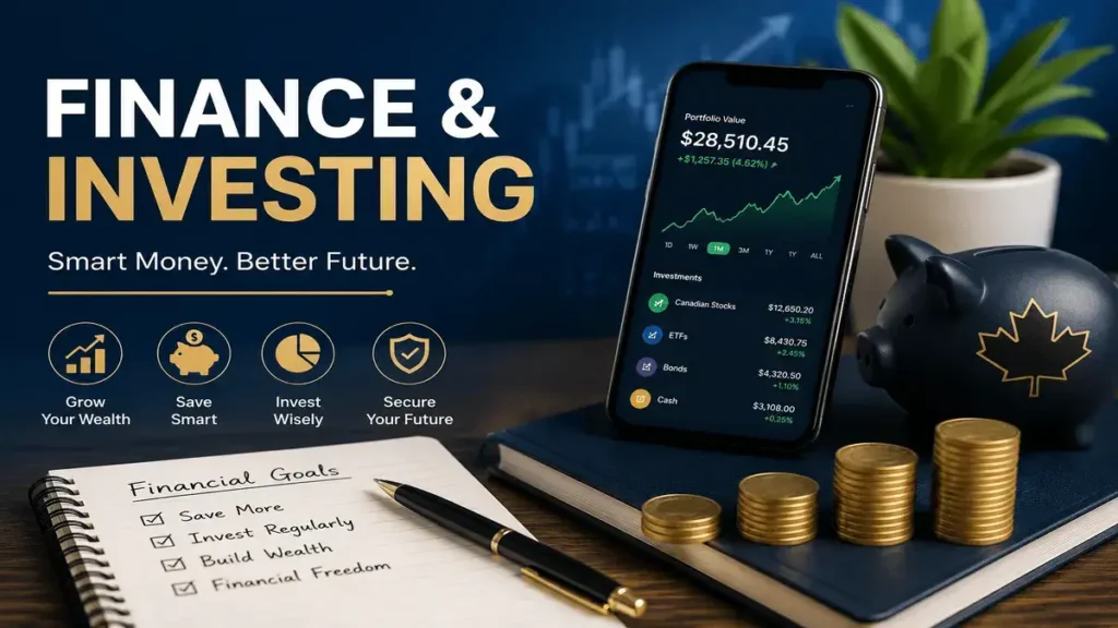 Finance and Investing category on SMSMobile24 featuring wealth building, investing, personal finance, compound growth, and financial freedom strategies.
